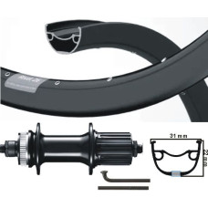 KGS ACHTERWIEL 28 / 29 INCH 622 ZWARTE VELG / SPAAK CASSETTE CENTERLOCK 8 / 9 / 10 SPEED