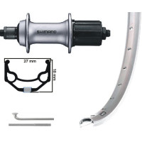 KGS ACHTERWIEL 28 INCH (622) VELG ZILVER 8-10 SPEED UITVAL
