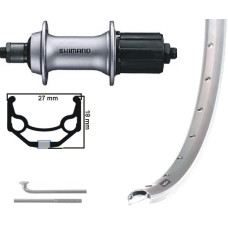 KGS ACHTERWIEL 28 INCH (622) VELG ZILVER 8-10 SPEED UITVAL