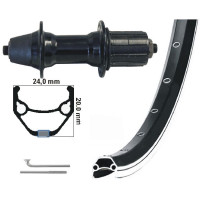 KGS ACHTERWIEL 28 INCH (622) VELG  ZWART/ZILVER 7 SPEED ZW UITVAL