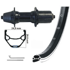 KGS ACHTERWIEL 28 INCH (622) VELG  ZWART/ZILVER 7 SPEED ZW UITVAL