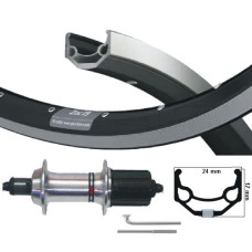 KGS ACHTERWIEL 28 INCH (622) VELG ZWART/ZILVER 8/9 SPEED UITVAL KGS ACHTERWIEL 28 INCH (622) VELG ZWART/ZILVER 8/9 SPEED UITVAL
