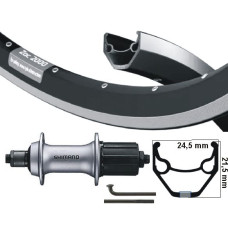 KGS ACHTERWIEL 28 INCH (622) VELG ZWART/ZILVER CASSETTE 8/9 SP UITVAL