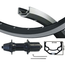 KGS ACHTERWIEL 28 INCH (622) ZWART/ZILVER CASSETTE 8-9 SP UITVAL