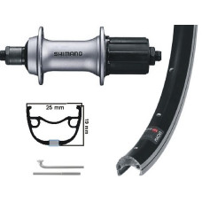 KGS ACHTERWIEL 28 INCH (622) ZWART-ZILVER CASSETTE 8-9 SPEED UITVAL