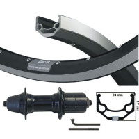KGS ACHTERWIEL 622 VELG ZWART/ZILVER 8/9 SPEED UITVAL ZWART/ZWART