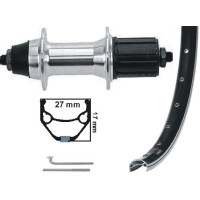 KGS ACHTERWIEL 28 INCH (622) CASSETTE 8-10 V VELG EN SPAKEN ZWART