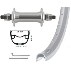 KGS VOORWIEL 28 INCH (622) VELG ZILVER VASTE AS