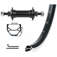 KGS VOORWIEL 28 INCH (622) VELG ZWART/ZILVER VASTE AS