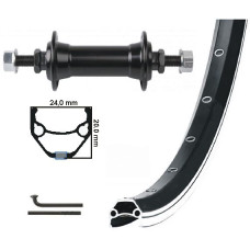 KGS VOORWIEL 28 INCH (622) VELG ZWART/ZILVER VASTE AS