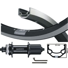 KGS ACHTERWIEL 28 INCH 622 CASSETTE 8-10 SPEED ZAC 19 ZWART/ZILVER CENTERLOCK / V-BRAKE