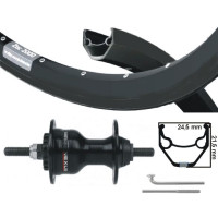 KGS VOORWIEL 28 INCH (622) VELG ZWART/ZWART ROLLERBRAKE VASTE AS