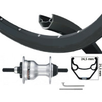 KGS VOORWIEL 28 INCH (622) VELG ZWART/ZWART ROLLERBRAKE VASTE AS