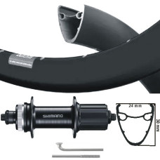 KGS ACHTERWIEL 28 INCH (622) VELG ZWART+ SPAAK RVS CASS CENTERL 8-10 SP
