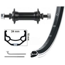 KGS VOORWIEL 28 INCH (622) VELG ZILVER ZWART VASTE AS