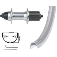 KGS ACHTERWIEL 28 INCH (622) VELG ZILVER 8/9 SPEED UITVAL