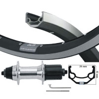 KGS ACHTERWIEL 28 INCH (622) VELG ZWART/ZILVER 8/9 SPEED UITVAL