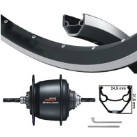 KGS ACHTERWIEL 28 INCH (622) ZWART NEXUS 8 ROLLERBRAKE OF VELGREM ZWART MET REMRAND