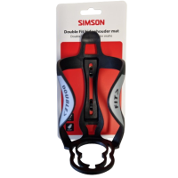 SIMSON S021061 DOUBLE FIT FLES- EN BIDONHOUDER ZWART MAT OP KAART