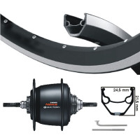 KGS ACHTERWIEL 28 INCH (622) RYDE VELG ZWART NEXUS 8 RB EN VELGREM ZWART
