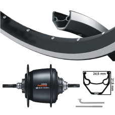 KGS ACHTERWIEL 28 INCH (622) RYDE VELG ZWART NEXUS 8 RB EN VELGREM ZWART