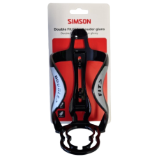 SIMSON S021060 DOUBLE FIT FLES- EN BIDONHOUDER ZWART GLANS OP KAART