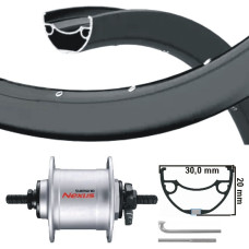 KGS VOORWIEL 28 INCH (622) VELG ZWART NAAFDYNAMO 6V 1,5 W VAST