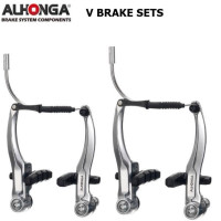 ALHONGA REMSET V-BRAKE COMPLEET V+A ZILVER 6001070