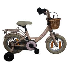 BIKEFUN 12GG30 12 INCH GIRLY LICHT ROZE REMNAAF MET MANDJE EN ZIJWIELEN