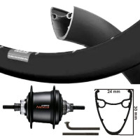 KGS ACHTERWIEL 28 INCH (622) DUTCH 19 VELG ZWART NEXUS 7 CENTERLOCK ZWART