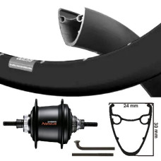 KGS ACHTERWIEL 28 INCH (622) DUTCH 19 VELG ZWART NEXUS 7 CENTERLOCK ZWART