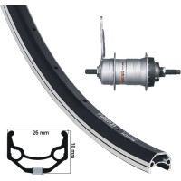 KGS ACHTERWIEL 28 INCH (622) VELG ZWART-ZILVER NEXUS 3 REMNAAF