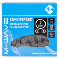M-WAVE KETTING KMC 5/6/7 SPEED 1/2X3/32 116 SCHAKELS BLISTER