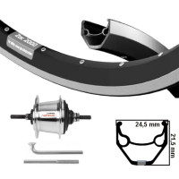 KGS ACHTERWIEL 28 INCH (622) VELG ZWART/ZILVER NEXUS 7 ROLLERBR ZILVER