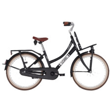 BIKEFUN LOAD 20LMD180 20 INCH REMNAAF MEISJES MAT ZWART MET ACHTERDRAGER