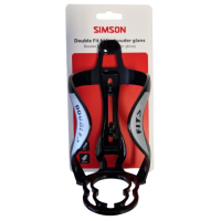 SIMSON S021060 DOUBLE FIT FLES- EN BIDONHOUDER ZWART GLANS OP KAART