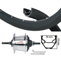 KGS ACHTERWIEL 28 INCH (622) VELG ZWART NEXUS 7 ROLLERBRAKE