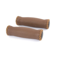 VELO HANDVAT LEER 2X127MM DONKERBRUIN OP KAART