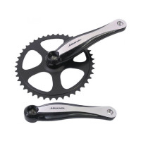 MIRANDA CRANKSET BETA1 PLUS 44 TANDS 3/32 BLAD STAAL CRANK ALU ZWART