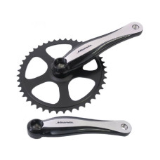 MIRANDA CRANKSET BETA1 PLUS 44 TANDS 3/32 BLAD STAAL CRANK ALU ZWART