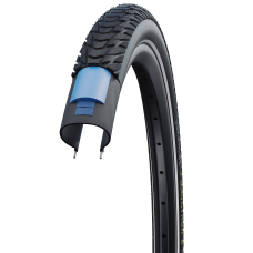 SCHWALBE BUITENBAND MARATHON E-PLUS 37-622 (28X1.40) DUAL GUARD REFLEX (LABEL)