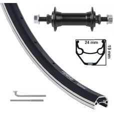 KGS VOORWIEL 28 INCH (622) VELG ZILVER ZWART VASTE AS