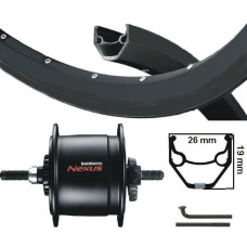 VOORWIEL 28 INCH 622 ETRTO 622 ZWART  NAAFDYNAMO 3 WATT EN ROLLERBRAKE