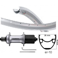 KGS ACHTERWIEL 28 INCH (622) VELG ZILVER CASSETTE 8-10 SPEED UITVAL