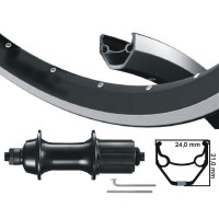 KGS ACHTERWIEL 28 INCH (622) VELG ZWART CASS 7 SPEED UITVAL ZWART