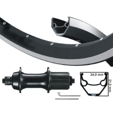 KGS ACHTERWIEL 28 INCH (622) VELG ZWART CASS 7 SPEED UITVAL ZWART