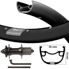 KGS ACHTERWIEL 28 INCH (622) VELG 26 MM ZWART CASSETTE 8-10V DISC