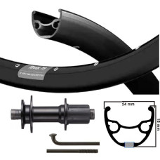 KGS ACHTERWIEL 28 INCH (622) VELG ZWART CASSETTE HOLLE AS 8-10V DISC