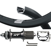 KGS / SHIMANO XT ACHTERWIEL 28 / 29 INCH ( 622 ) ZWART 8-11 SPEED CENTERLOCK THRU AXXLE