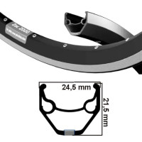 RYDE VELG ZAC 2000 MAT ZWART/ZILVER 28" 36 GAATS 14G ETRTO 622